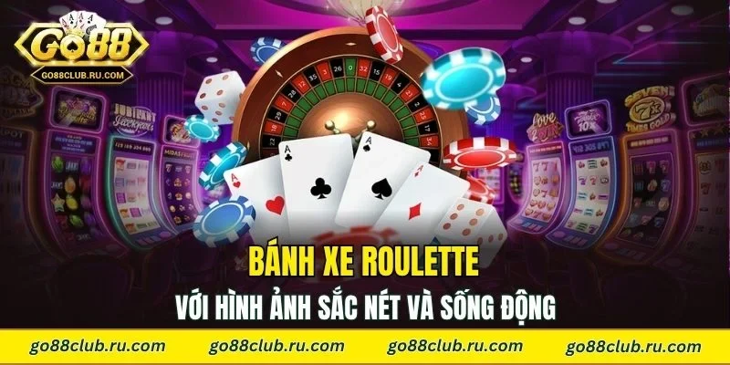 Bánh xe roulette với hình ảnh sắc nét và sống động